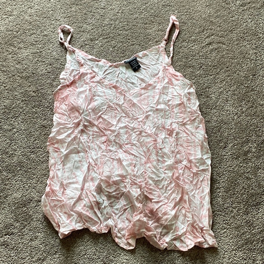 Torrid Pink White Tie Dye Camisole Tank Top Adjustable Straps SIZE 0